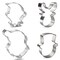 CookieCutter.com 4 Piece Christmas Cookie Cutter Set Elf Face, Reindeer Face, Snowman Face, Santa Face, Metal Shapes Made in USA, Silver